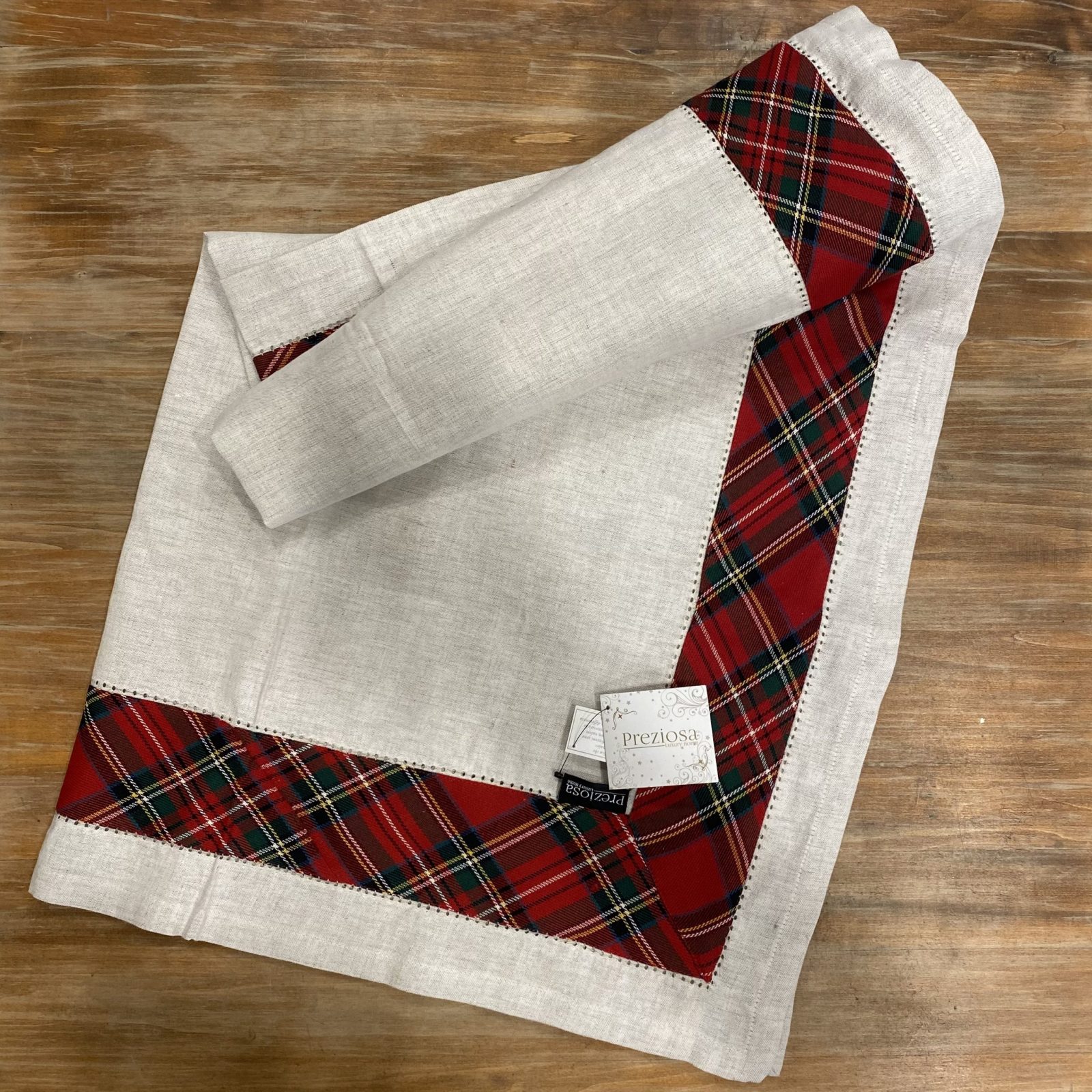 Centrotavola Beige Bordo Tartan 100×100 - immagine 2