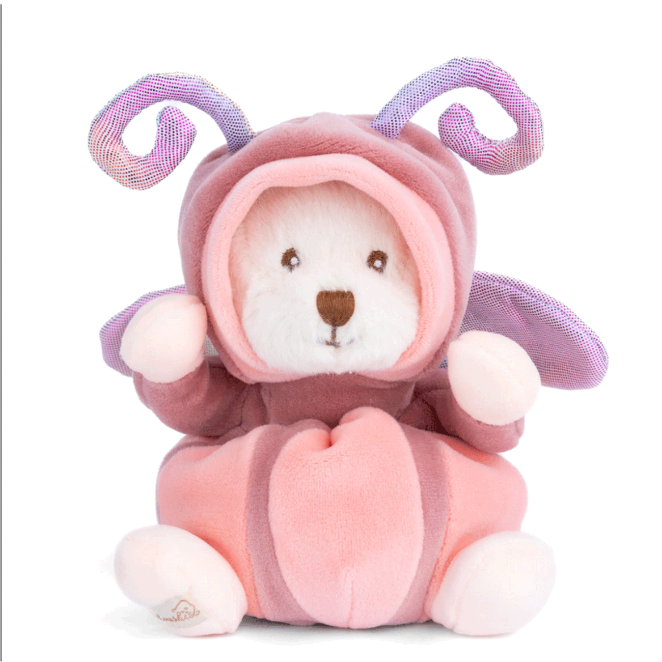 Ziggy Butterfly: Orsetto di Peluche Vestito Farfalla Rosa (Altezza 15cm)